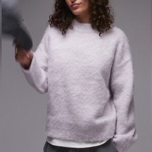 Topshop Fluffy Lavender Crewneck Sweater, NEW